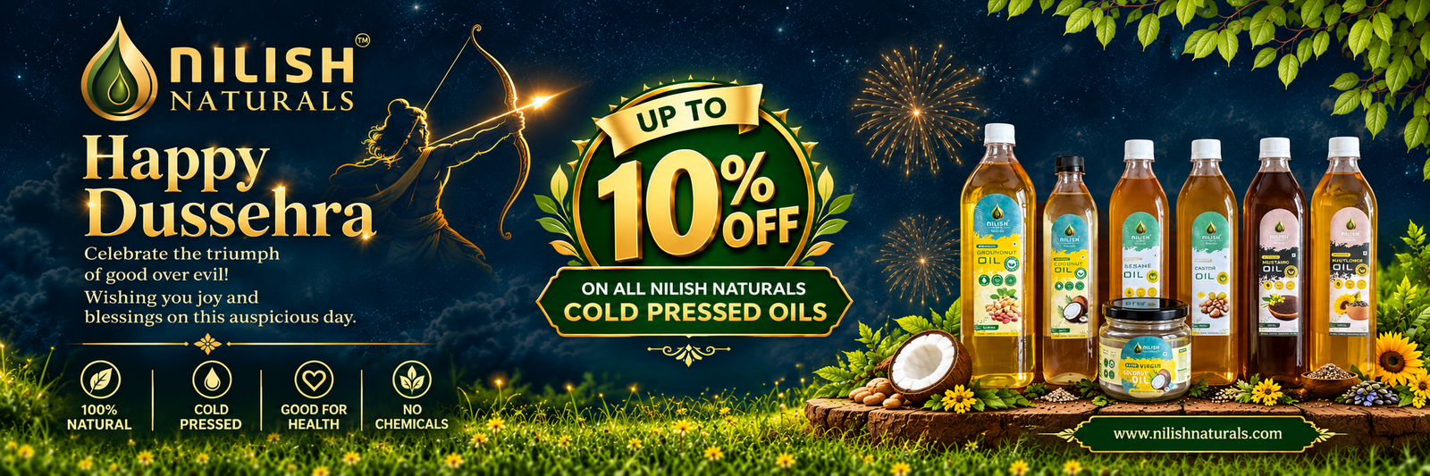 Nilish Naturals Dussehra Celebration Banner
